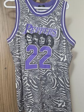 Peppers 22 Graphic Basketball Jersey in Gray & Purple XL Official Merch.